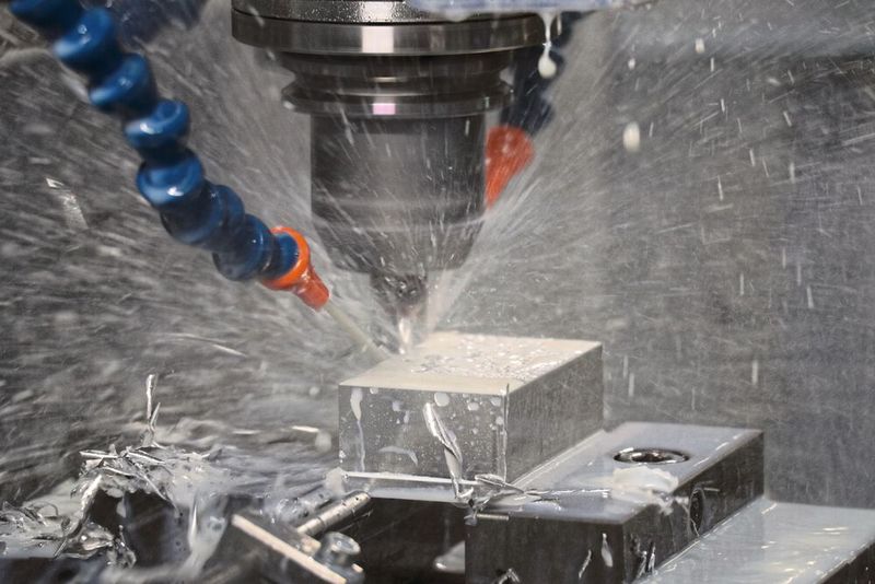 Nach finaler Freigabe durch den Ausbildungsmeister beginnt der Zerspanungsprozess, der gut durch die großen Scheiben der komplett geschlossenen Umhausung betrachtet werden kann. (Bild: FPS Werkzeugmaschinen)