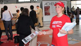 With a daily print run of 30,000 issues the ACHEMA Daily Team provided important news and figures to visitors at the fairground gates or in more than 100 hotels in the area. (Picture: PROCESS)