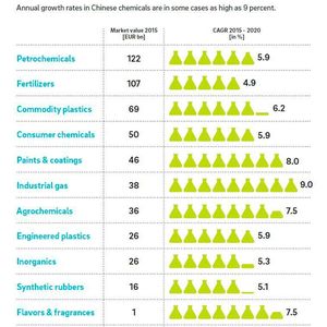 Wachstumsraten einzelne Chemiesegmente
