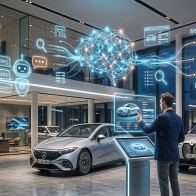 Am Nachmittag des Automotive Business Day 2026 dreht es sich in einem ganzen thematischen Strang um KI und Digitalisierung in Sales und teils auch in Aftersales. (Bild: Gemini / Flash Image / KI-generiert)