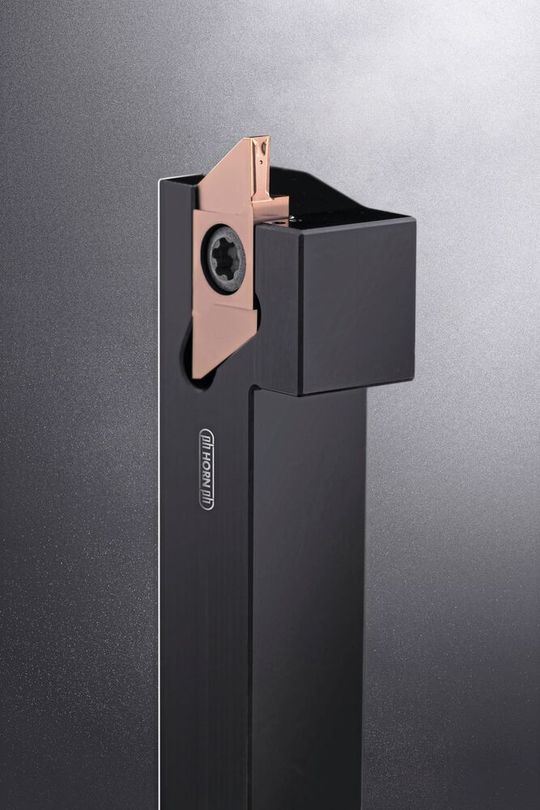 Werkzeugsystems «S274»: Für das Ein- und Abstechen ergänzt Horn die präzisionsgesinterte Spanformgeometrie «.1A» um die schmalen Stechbreiten 0,8 mm und 0,6 mm.(Bild:  Sauermann / Horn)