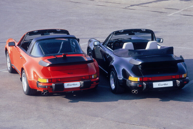 Porsche Targa Turbo und 911 Cabrio Turbo von 1986. (Foto: Porsche)