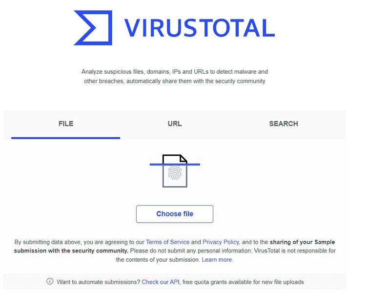 Über den von Google betriebenen Webdienst Virustotal lässt sich in URLs und Dateien nach Viren suchen. (Bild: Joos)