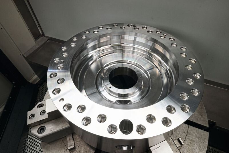 Die Heckert HEC 800 5X MT eignet sich perfekt, um komplexe Bauteile zu bearbeiten, die Dreh- und Fräsbearbeitungen erfordern und in die zahlreiche Bohrungen unter verschiedenen Winkeln eingebracht werden müssen.(Bild:  Starrag/Ralf Baumgarten)