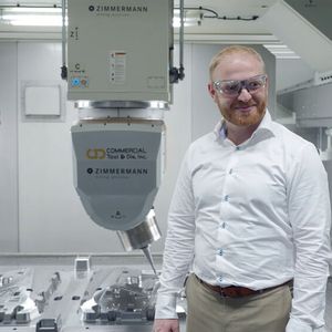 From left to right, Darin Hall, Plant Manager, Commercial Tool & Die, J.D. Bouwman, President, Commercial Tool Group and Cornelius Kiesel, President, Zimmermann discuss portal milling machines(Source:  Zimmermann)