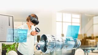 In CAD-Entwicklungsprozessen ergänzen VR-Headsets computergestützte Verfahren ideal. Eine Maschine lässt sich dadurch virtuell in ihre einzelnen Bestandteile zerlegen, optimieren und anschließend wieder zusammensetzen.  (HTC Vive)
