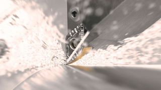 Sandvik Coromant hat seine Capto-Werkzeughalter für das Drehen mit T-Max-P-Wendeschneidplatten jetzt verbessern können. Und zwar mit einer zielgerichteten Kühlung, die von oben und von unten wirkt. (Sandvik Coromant)