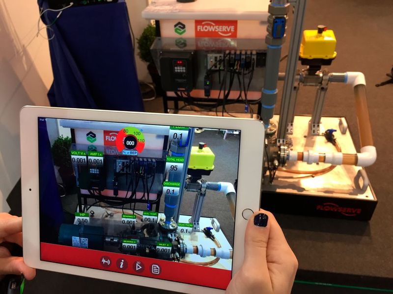 National Instruments hat mit seinem Partern PTC und Flowserve einen schönen AR-Showcase aufgebaut. (M. Dalke)