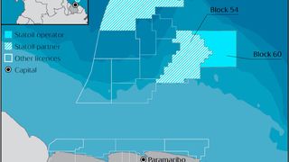 Block 59 is a potential extension of the trend on which the Liza discovery was made in neighbouring Guyana. Block 60 sits adjacent to Tullow-operated Block 54, where Statoil is partner. Tullow is preparing to drill the Araku-1 wildcat exploration well in Block 54 later this year.   (Statoil)