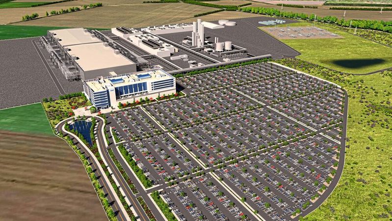 Gerenderte Luftansicht der geplanten Intel-Anlage in Magdeburg. Medienberichten zufolge soll Deutschland den Bau der 17 Mrd. teuren Anlage zu 30% fördern. Die genaue Höhe des Zuschusses hängt allerdings davon ab, wieviele Mittel die EU-Kommussion aus dem Geldtopf des EU Chips Act freigeben wird. Gerenderte Luftansicht der geplanten Intel-Anlage in Magdeburg. Medienberichten zufolge soll Deutschland den Bau der 17 Mrd. teuren Anlage zu 30% fördern. Die genaue Höhe des Zuschusses hängt allerdings davon ab, wieviele Mittel die EU-Kommussion aus dem Geldtopf des EU Chips Act freigeben wird.