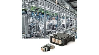 Verkabelung in Fertigungsanlagen: Hier werden leistungsstarke Steckverbinder benötigt – wie die neuen Steckverbinder der Baureihe Heavycon Compact. (Phoenix Contact)