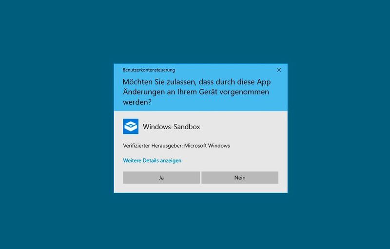 Die Windows-Sandbox benötigt die Benutzerkontensteuerung. (Joos)