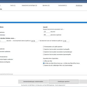 Anpassungen der Einstellungen für WinFindr.(Bild:  Joos – Flemming)