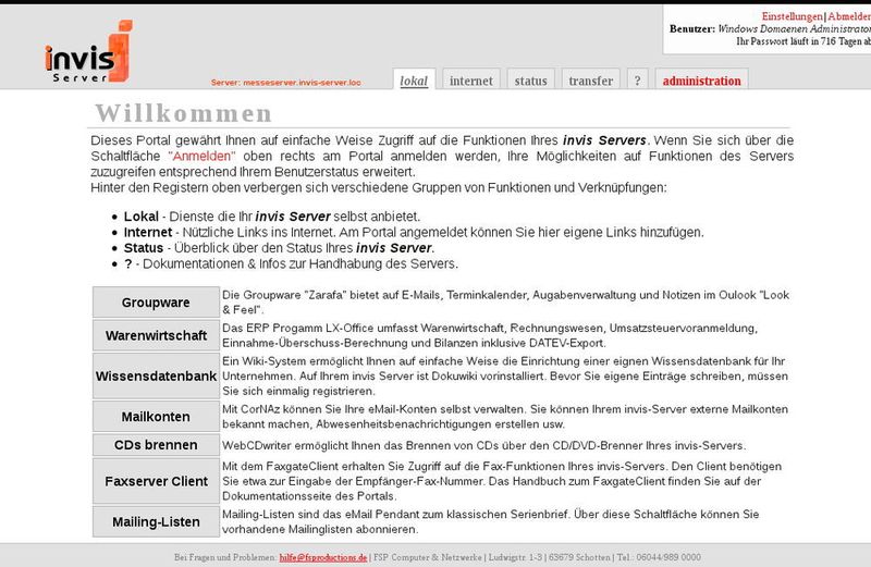 Invis Server wird über eine Weboberfläche verwaltet und bietet alle Funktionen, die Unternehmen als Ersatz für SBS benötigen. (Joos / Invis)