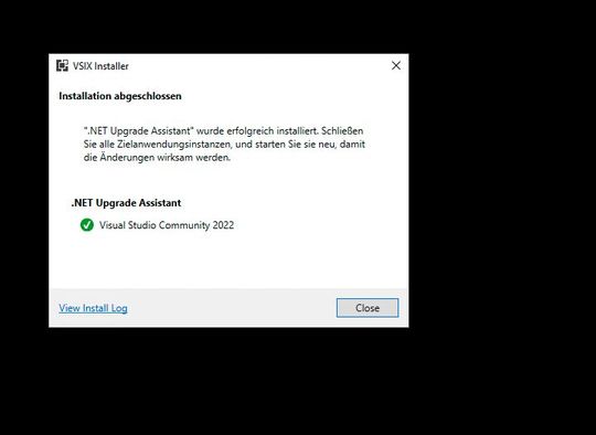 Installieren von .NET Upgrade Assistant in Visual Studio 2022.(Bild:  Joos / Microsoft)