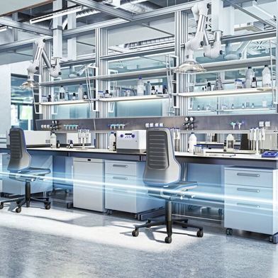 Bimos bietet ergonomische Stühle und Sitzmöbel speziell für Laborumgebungen an. (Bild: Bimos)