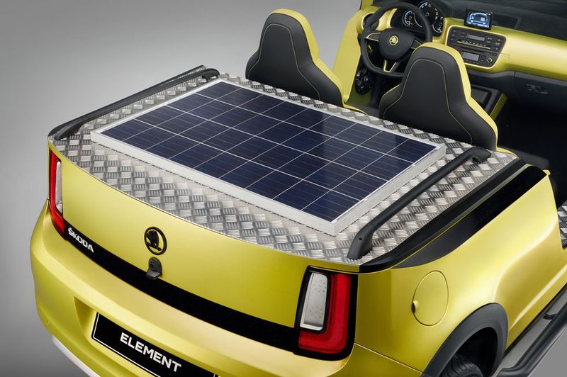 Einen Teil der Energie gewinnt der Buggy im Stehen – durch Solarzellen. (Skoda)