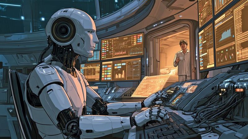 KI-basierte Automation hilft dem Admin wie warme Milch beim Einschlafen.(Bild:  Midjourney / KI-generiert)