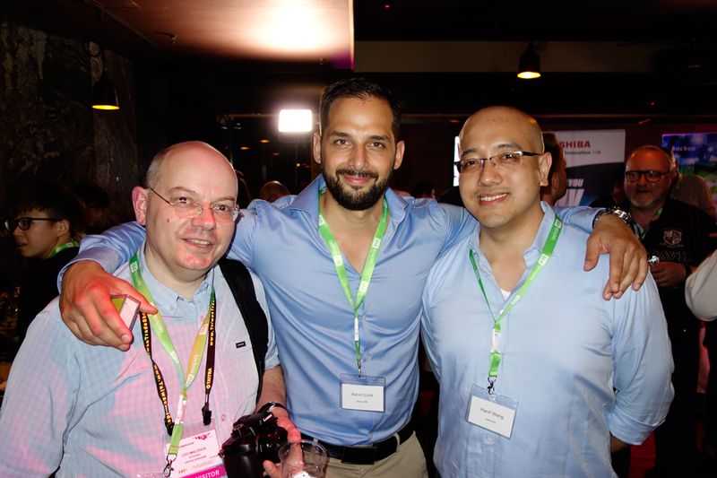 (v. l.) Leo Waldock, Kitguru, Aaron Licht, technikPR, und Hanif Wang, Aerocool (Bild: IT-BUSINESS)