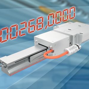Das integrierte Messsystem IMS-A erfasst induktiv auch bei mechanischen Belastungen und in schmutzbelasteten Arbeitsumgebungen die absolute Position. Bei Veränderungen kann die Instandhaltung dann geplant eingreifen, bevor es zu einem Maschinenstillstand kommt.(Bild:  Bosch Rexroth)