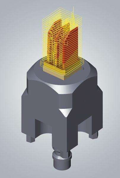 Die in Hyper-CAD-S konstruierten Elektroden werden direkt im CAM-System weiterverarbeitet.  (Open Mind)