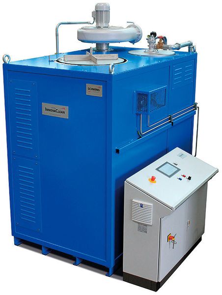Die Anlagen der Innovaclean-INB-HT-Baureihe beseitigen hartnäckige Polymerverschmutzungen auf Metallteilen sehr schnell und rückstandslos, ohne chemische Zusätze und in nur einem Arbeitsgang, wie Schwing Technologies betont. (Schwing Technologies)