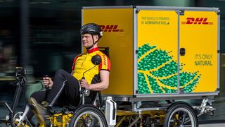 Das „Cubicycle“ soll die Kohlenstoffdioxyd-Belastung bei der Auslieferung von DHL Express weiter reduzieren. (Bild: DPDHL)