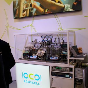 Viel zu erzählen: GIG Karasek Geschäftsführerin Julia Aichhorn und Co-Geschäftsführer Andreas Schnitzhofer bei der Präsentation von ECO2CELL und CompriVAP auf der Achema 2024.(Bild:  PROCESS)