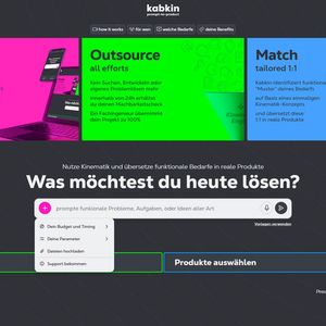 Kabkin adressiert funktionale wie strukturelle Ansprüche zugleich, indem der klassische Prozess vollständig umgekehrt wird: Bedarf → Prompt → Produkt. (Bild:  Kabkin)