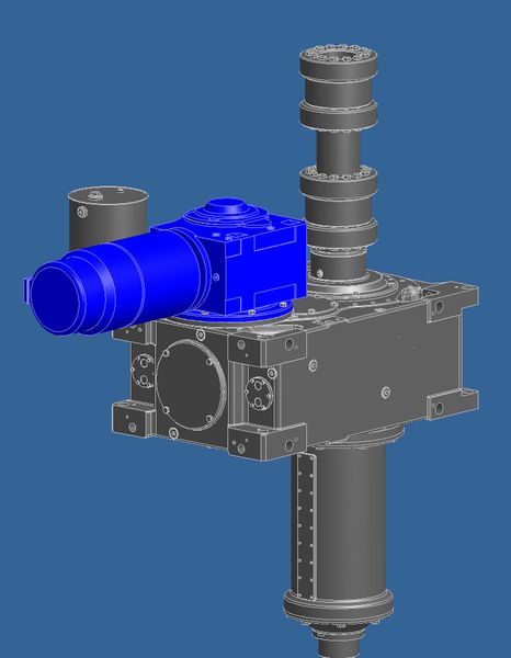 Das eingesetzte Industriegetriebe mit aufgesetztem Kegelradgetriebemotor basiert auf einer Hohlwelle mit Vielkeilverzahnung. (Bild: Nord Drives)