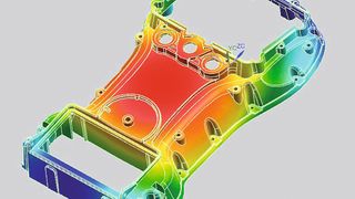 Bild1: NX Easy-Fill Analysis unterstützt den Bauteilkonstrukteur bei der Analyse von Füllmustern mithilfe der Zeitverteilung der Schmelzefront. (Bild: Simpatec)