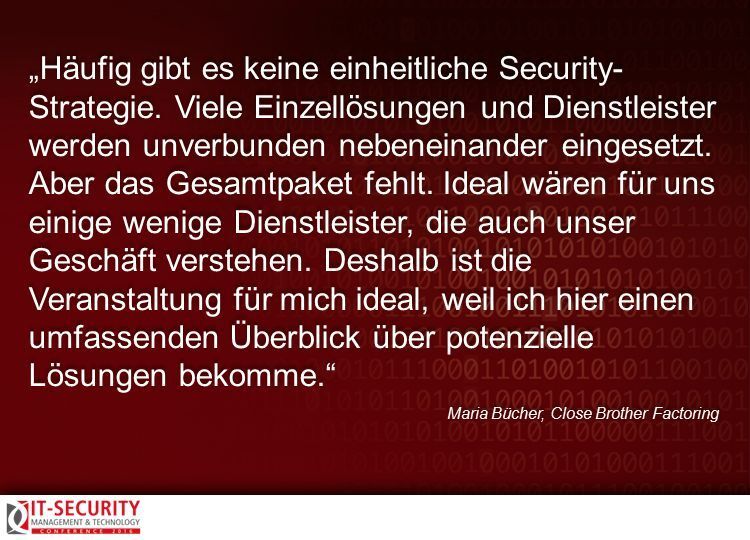 Maria Bücher, Close Brother Factoring, zur IT-Security Conference 2016. #itseccon (AMATHIEU - Fotolia.com)