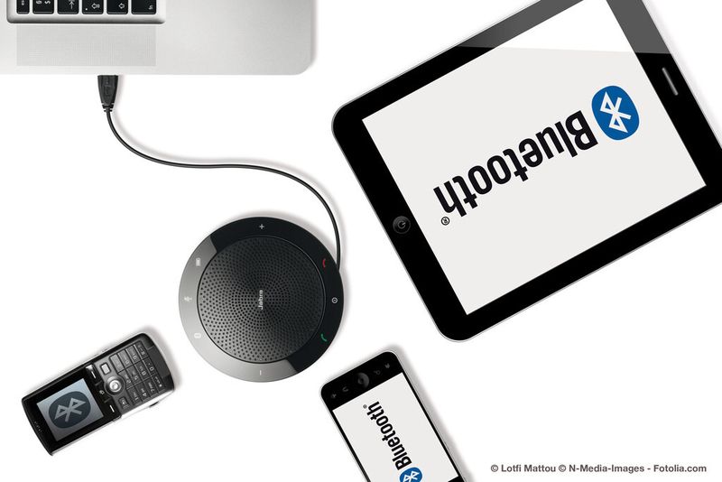 Die handliche Freisprechlösung Jabra Speak 510 verbindet sich über Bluetooth. (Bild: Jabra/Peter Krasilnikoff)