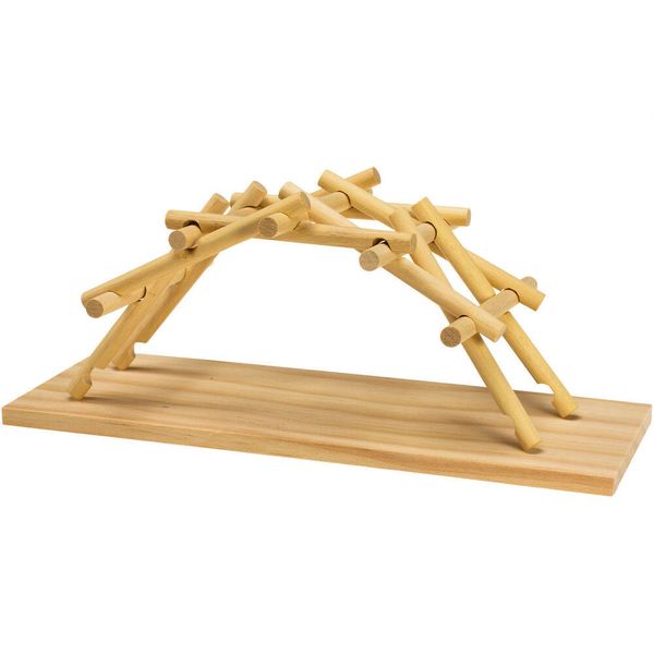 Leonardo Da Vinci plante bereits vor über 500 Jahren faszinierende Bauwerke wie auch diese Brücke, die ganz ohne Klebstoff, Mörtel oder Befestigungsmaterial hält. Jüngst  wiesen Forscher erst nach , dass das Brückenkonzept funktioniert – mit etwas Geduld kann man es im Miniaturmaßstab selbst nachbauen. Die Brücke  kostet 14,95 Euro.  (getDigital.de)