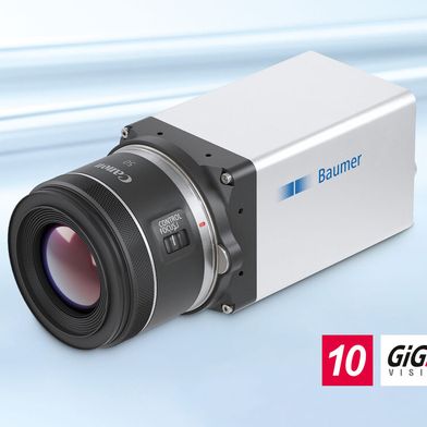 Die neuen Baumer High Performance Kameras mit integriertem Canon RF-Mount bieten hohe Leistung in einem kompakten Gerät. Blende und Fokus werden direkt über die Kamera gesteuert.  (Bild: Baumer)
