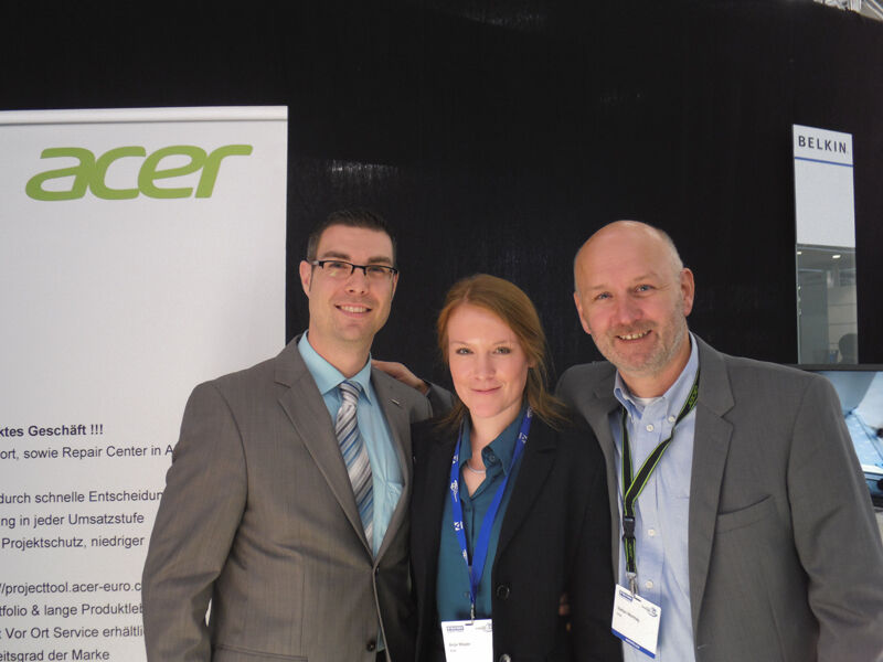 Gute Stimmung bei Acer: Robert Schumacher, Anja Mayer und Stefan Montag (Archiv: Vogel Business Media)