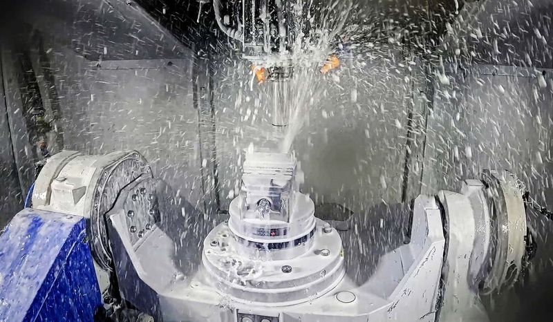 Machining in action on the Brother Speedio 5-axis U500Xd2-100T. (Source: Whitehouse Machine Tools )