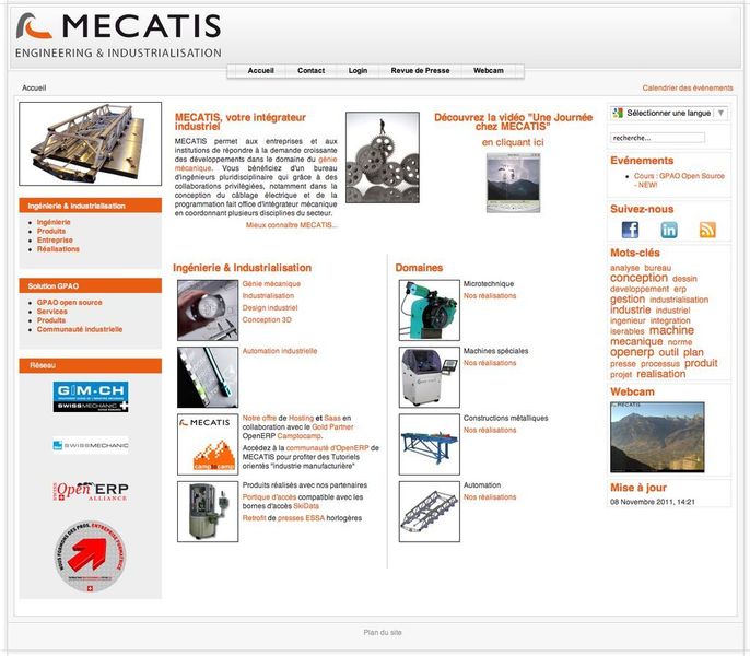 Le site web de MECATIS : www.mecatis.ch (Image: MECATIS) (Archiv: Vogel Business Media)