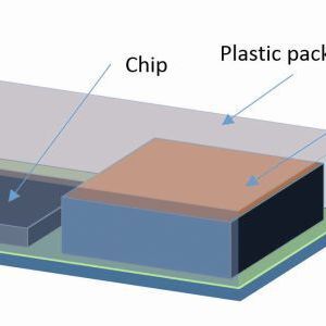 Bild 1: Üblicher Aufbau eines PSIP-Moduls, bei dem die Induktivität neben dem IC montiert ist.