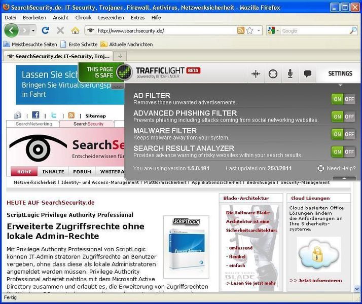 Über die Browser-Leiste kann der Anwender die Funktionen nach Bedarf aktivieren. (Archiv: Vogel Business Media)