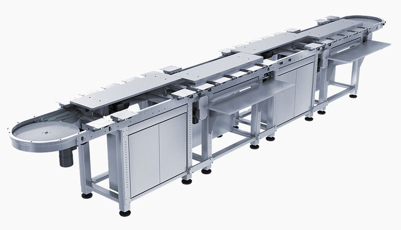 Bild 2: Das Linearsystem LS 280 vereint Kurvenantrieb und Bandsystem. Die Transportzeiten verkürzen sich deutlich. (Bild: Weiss)