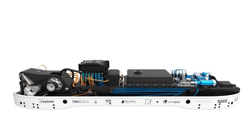 Der Pod des Warr Hyperloop Teams war einer der kleinsten im Wettbewerb. Er wiegt lediglich 80 kg und wird von einem 50 kW Elektromotor angetrieben. (Warr Hyperloop/TU München)