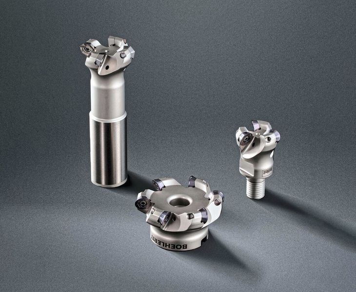 The Boehlerit ETAtec45P milling system is available from Horn under a joint sales co-operation between the two tooling manufacturers. The range of cutters is intended for machining long-chipping materials such as stainless steels, titanium alloys and nickel-based alloys. (Horn)