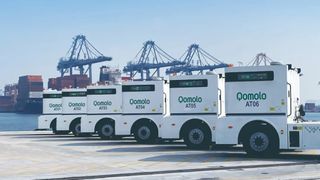 Autonome Q-Trucks des Modells Qomolo im Hafen von Laem Chabang. (Bild: Westwell )