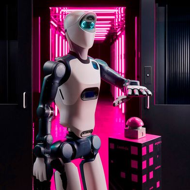 Während der Eröffnung drückte Agile One symbolisch den Startknopf. (Bild: Deutsche Telekom AG / Cindy Albrecht)