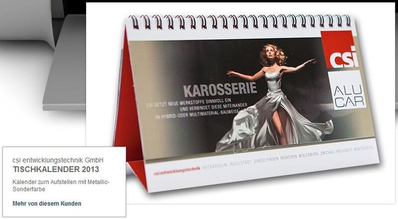 Bereits im November 2012 wurde die Kampagne über die für den Kunden bekannten Werbemittel Tischkalender und Wandkalender eingeführt. Durch die Verwendung einer Metallic-Sonderfarbe erhält der Tischkalender eine besondere Wertigkeit. (Bildquelle: Projekt X)