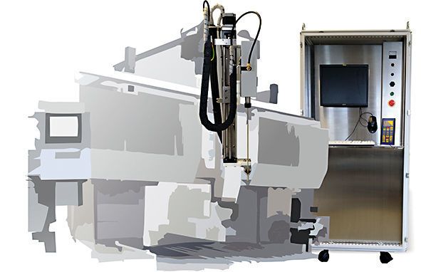 Die Kopf-Generator-Einheit verfügt über Analysetools, um den Bohrverlauf
nachzuverfolgen. Die Einheit kann auch mit der jeweiligen Maschine verknüpft
werden und Signale an die entsprechende Maschine geben. (Heun Funkenerosion)