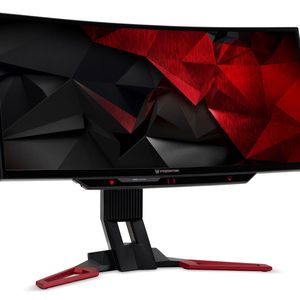 Acer Predator Z301CT: Unter dem 30-Zoll-IPS-Panel mit  UW-UXGA-Auflösung sitzt eine Eyetracking-Einheit von Tobii.