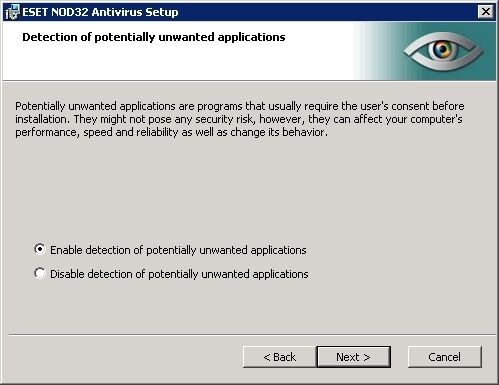 Im Vorfeld legt der User fest, ob NOD32 potentiell ungewollte Programme aufspüren soll. (Archiv: Vogel Business Media)