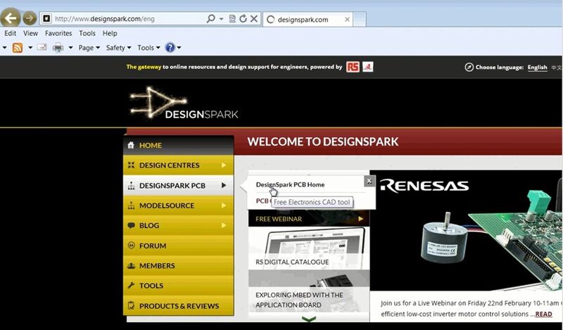 Designspark PCB: Download des RS-Tools (Bild: RS Components)